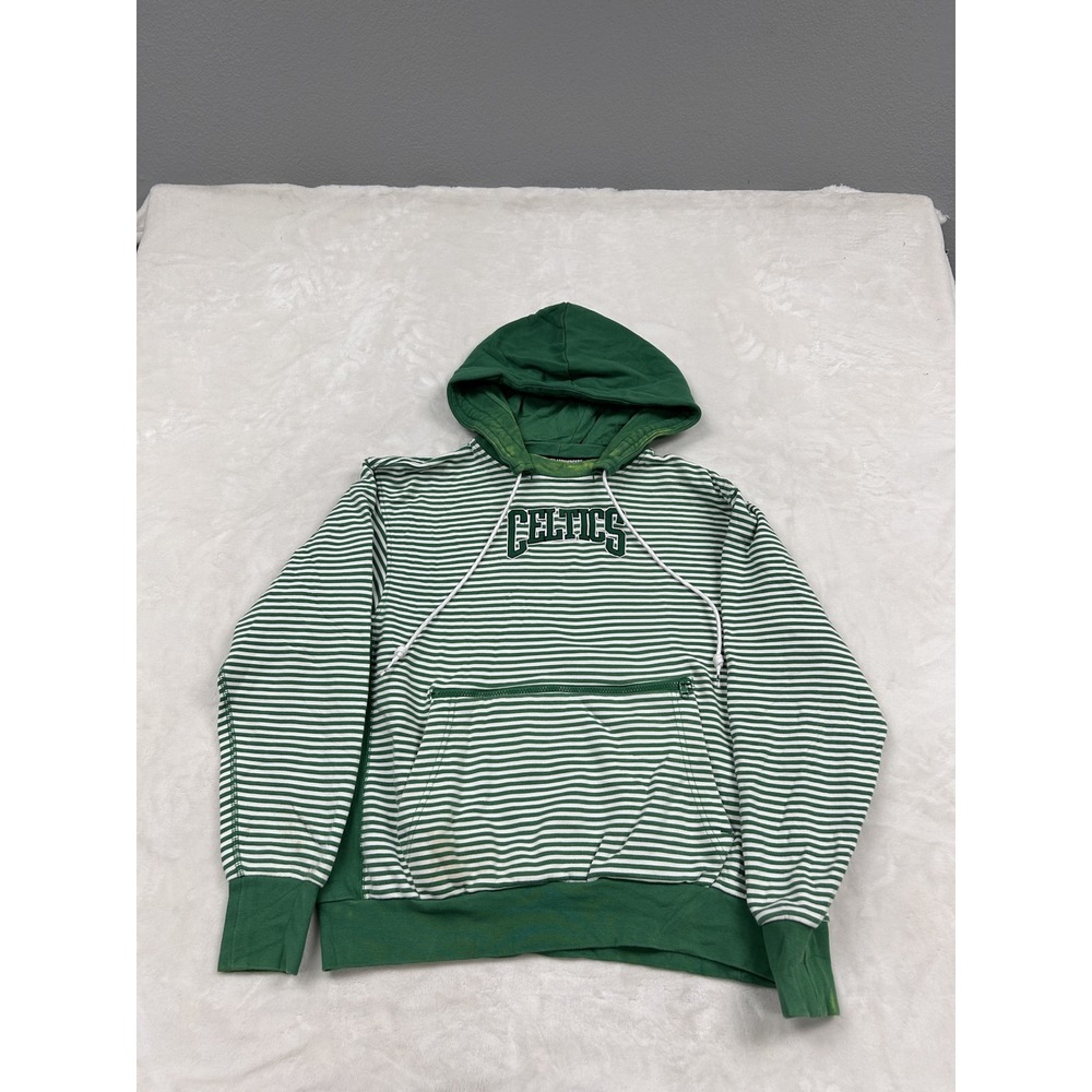 Nike Hoodie Mens Medium Green Striped NBA Boston Celtics 75th Anniversary DB1519